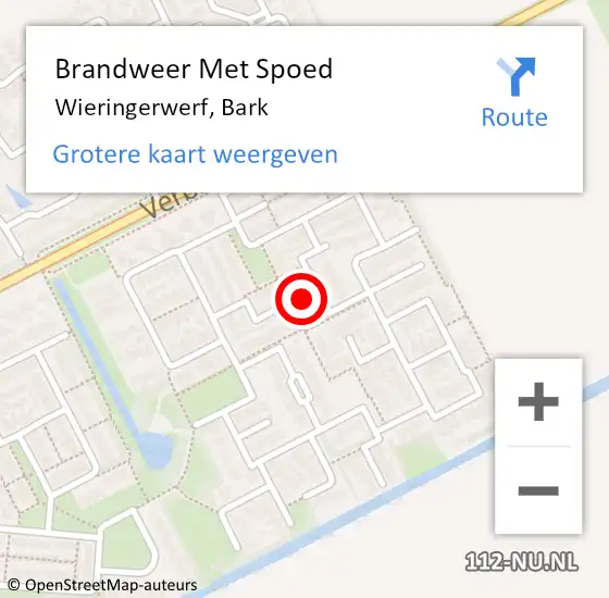 Locatie op kaart van de 112 melding: Brandweer Met Spoed Naar Wieringerwerf, Bark op 27 februari 2024 08:44