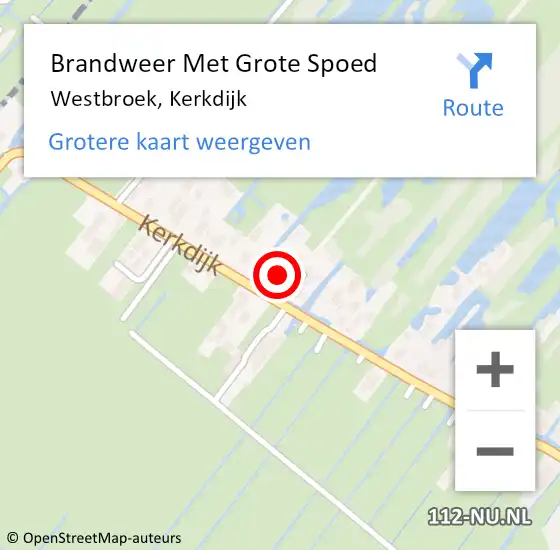 Locatie op kaart van de 112 melding: Brandweer Met Grote Spoed Naar Westbroek, Kerkdijk op 15 oktober 2013 19:31