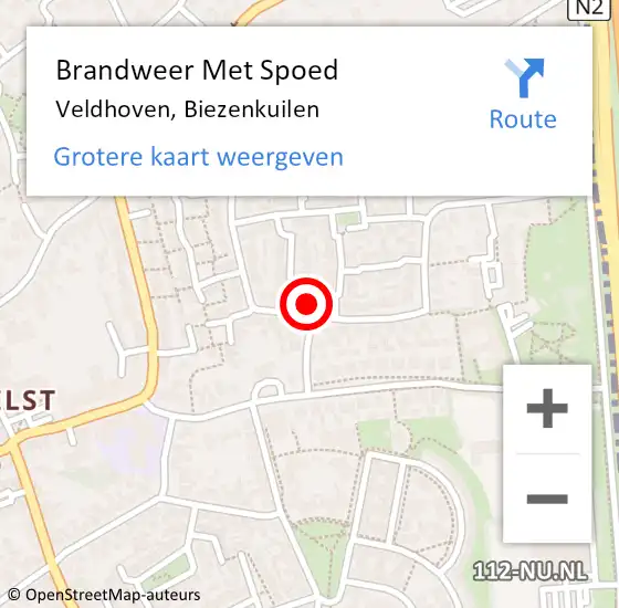 Locatie op kaart van de 112 melding: Brandweer Met Spoed Naar Veldhoven, Biezenkuilen op 27 februari 2024 09:30