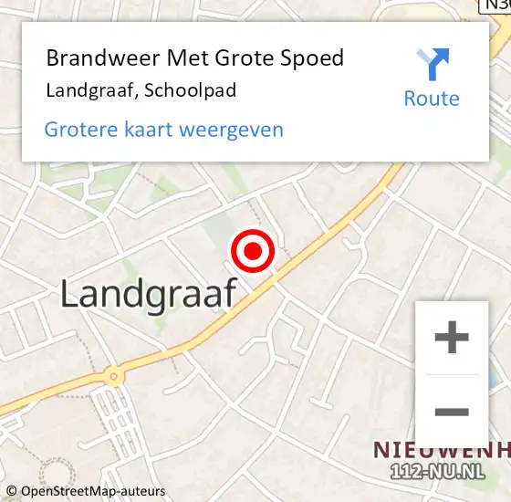 Locatie op kaart van de 112 melding: Brandweer Met Grote Spoed Naar Landgraaf, Schoolpad op 27 februari 2024 10:05