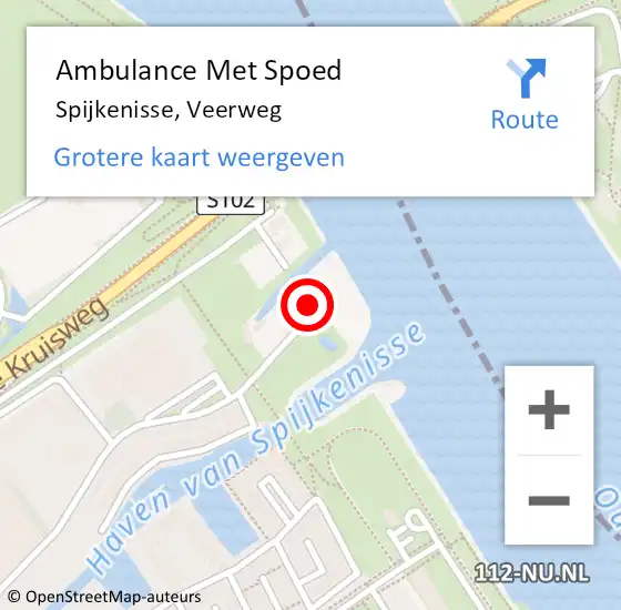 Locatie op kaart van de 112 melding: Ambulance Met Spoed Naar Spijkenisse, Veerweg op 27 februari 2024 10:31