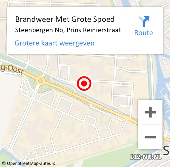 Locatie op kaart van de 112 melding: Brandweer Met Grote Spoed Naar Steenbergen Nb, Prins Reinierstraat op 27 september 2014 10:16