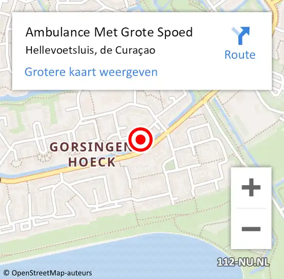 Locatie op kaart van de 112 melding: Ambulance Met Grote Spoed Naar Hellevoetsluis, de Curaçao op 27 februari 2024 11:24