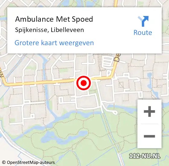 Locatie op kaart van de 112 melding: Ambulance Met Spoed Naar Spijkenisse, Libelleveen op 27 februari 2024 12:35