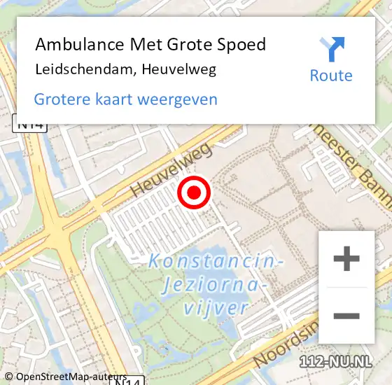 Locatie op kaart van de 112 melding: Ambulance Met Grote Spoed Naar Leidschendam, Heuvelweg op 27 februari 2024 13:14