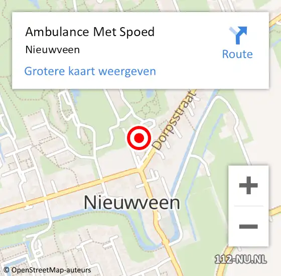 Locatie op kaart van de 112 melding: Ambulance Met Spoed Naar Nieuwveen op 27 februari 2024 13:43