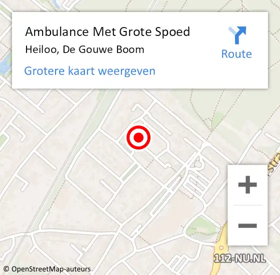 Locatie op kaart van de 112 melding: Ambulance Met Grote Spoed Naar Heiloo, De Gouwe Boom op 27 februari 2024 13:53