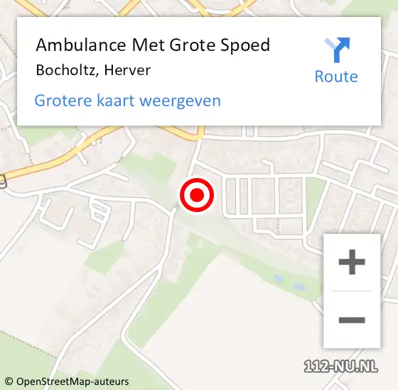 Locatie op kaart van de 112 melding: Ambulance Met Grote Spoed Naar Bocholtz, Herver op 27 september 2014 11:08