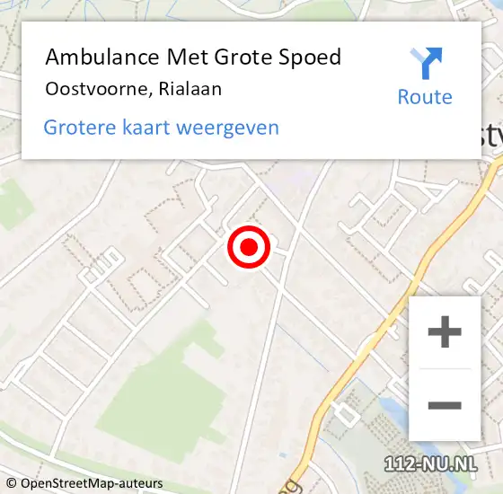 Locatie op kaart van de 112 melding: Ambulance Met Grote Spoed Naar Oostvoorne, Rialaan op 27 februari 2024 17:10