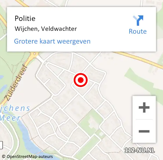 Locatie op kaart van de 112 melding: Politie Wijchen, Veldwachter op 27 februari 2024 17:14