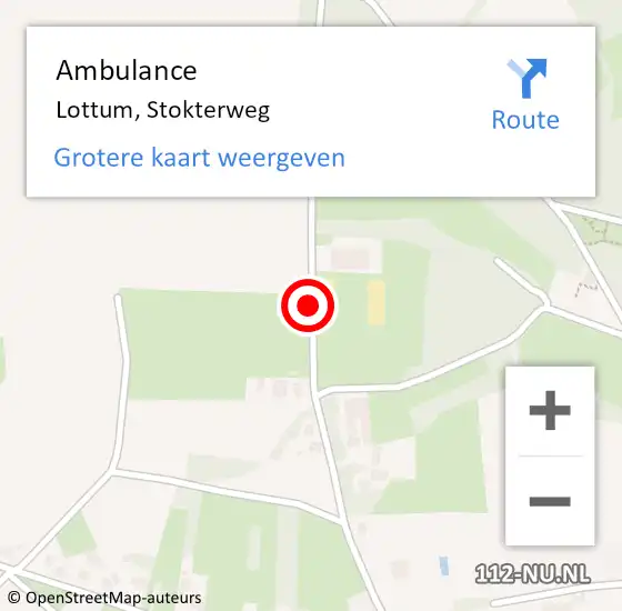 Locatie op kaart van de 112 melding: Ambulance Lottum, Stokterweg op 27 september 2014 11:12