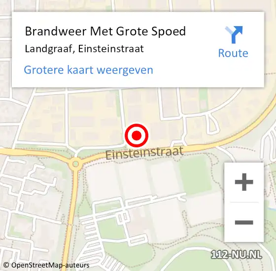 Locatie op kaart van de 112 melding: Brandweer Met Grote Spoed Naar Landgraaf, Einsteinstraat op 27 februari 2024 17:24