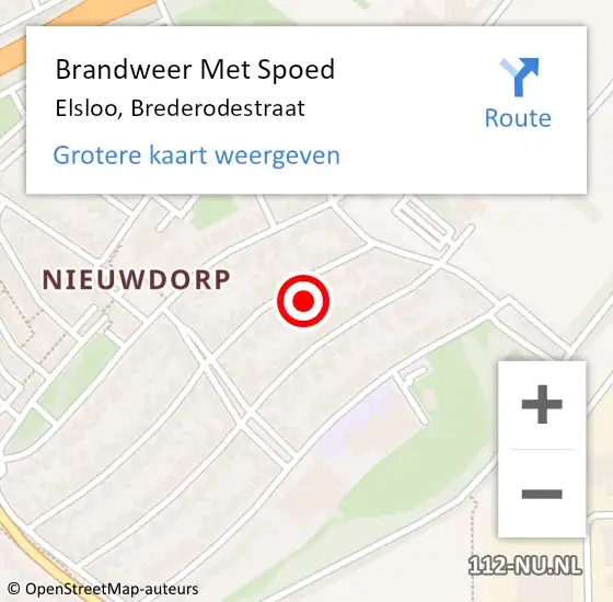 Locatie op kaart van de 112 melding: Brandweer Met Spoed Naar Elsloo, Brederodestraat op 27 februari 2024 17:53