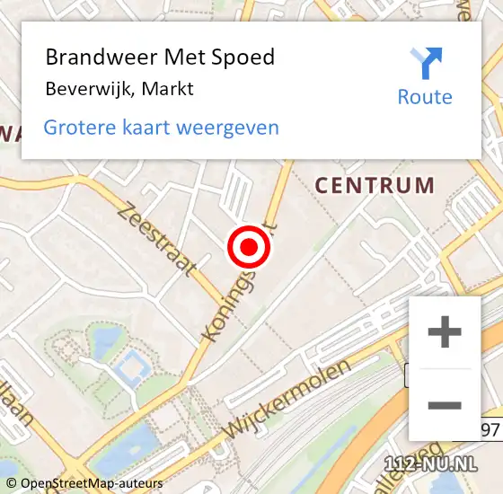 Locatie op kaart van de 112 melding: Brandweer Met Spoed Naar Beverwijk, Markt op 27 februari 2024 19:33