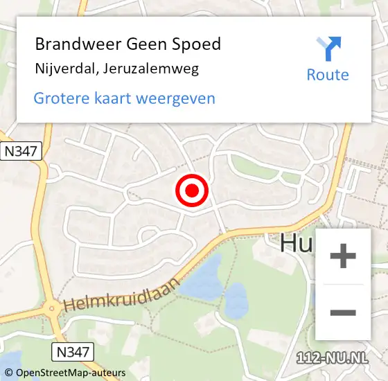 Locatie op kaart van de 112 melding: Brandweer Geen Spoed Naar Nijverdal, Jeruzalemweg op 27 februari 2024 19:54