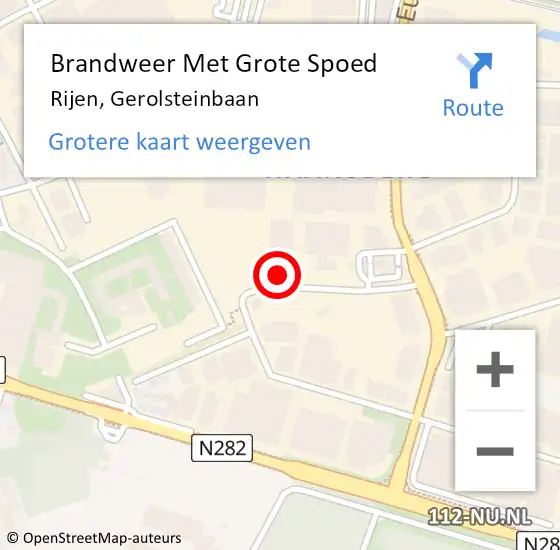 Locatie op kaart van de 112 melding: Brandweer Met Grote Spoed Naar Rijen, Gerolsteinbaan op 27 februari 2024 19:56