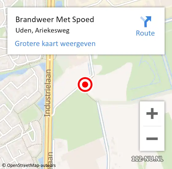 Locatie op kaart van de 112 melding: Brandweer Met Spoed Naar Uden, Ariekesweg op 27 februari 2024 20:46