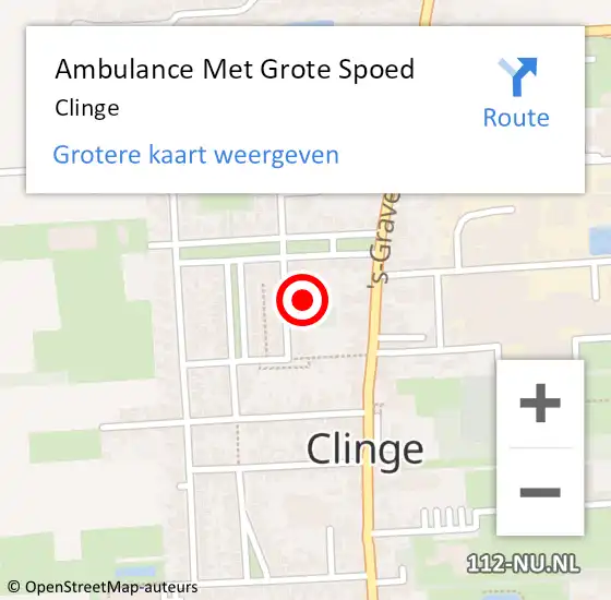 Locatie op kaart van de 112 melding: Ambulance Met Grote Spoed Naar Clinge op 27 februari 2024 22:11