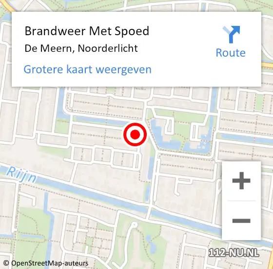 Locatie op kaart van de 112 melding: Brandweer Met Spoed Naar De Meern, Noorderlicht op 27 september 2014 11:52