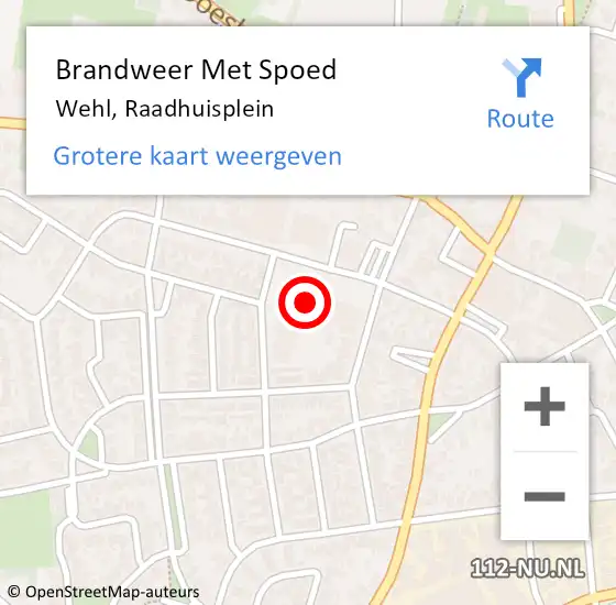 Locatie op kaart van de 112 melding: Brandweer Met Spoed Naar Wehl, Raadhuisplein op 28 februari 2024 04:34