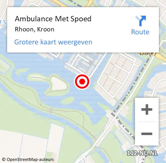 Locatie op kaart van de 112 melding: Ambulance Met Spoed Naar Rhoon, Kroon op 28 februari 2024 04:44