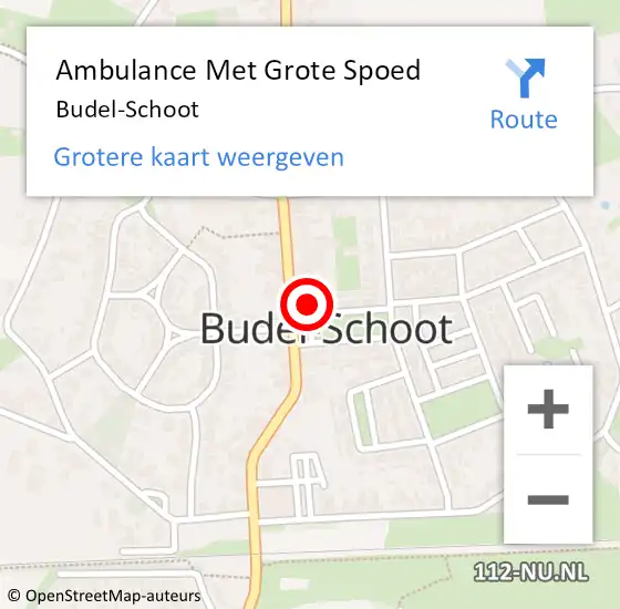 Locatie op kaart van de 112 melding: Ambulance Met Grote Spoed Naar Budel-Schoot op 28 februari 2024 05:20
