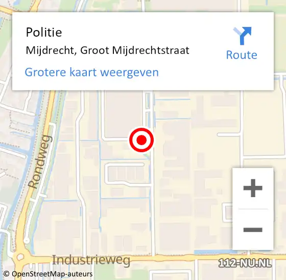 Locatie op kaart van de 112 melding: Politie Mijdrecht, Groot Mijdrechtstraat op 28 februari 2024 08:21