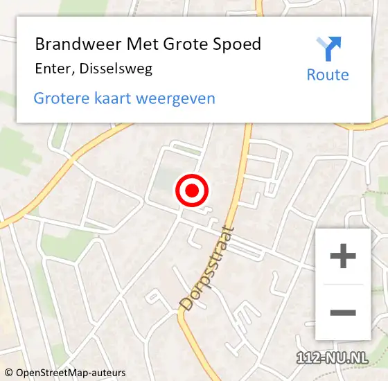 Locatie op kaart van de 112 melding: Brandweer Met Grote Spoed Naar Enter, Disselsweg op 28 februari 2024 08:38