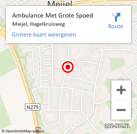 Locatie op kaart van de 112 melding: Ambulance Met Grote Spoed Naar Meijel, Hagelkruisweg op 28 februari 2024 08:56