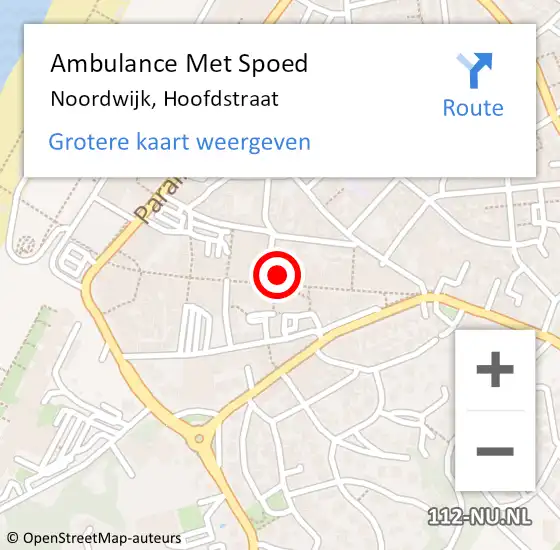 Locatie op kaart van de 112 melding: Ambulance Met Spoed Naar Noordwijk, Hoofdstraat op 28 februari 2024 09:44