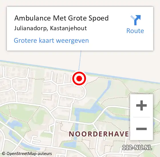 Locatie op kaart van de 112 melding: Ambulance Met Grote Spoed Naar Julianadorp, Kastanjehout op 28 februari 2024 10:18