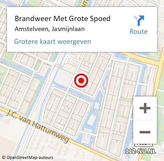 Locatie op kaart van de 112 melding: Brandweer Met Grote Spoed Naar Amstelveen, Jasmijnlaan op 28 februari 2024 10:47