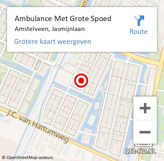 Locatie op kaart van de 112 melding: Ambulance Met Grote Spoed Naar Amstelveen, Jasmijnlaan op 28 februari 2024 10:47