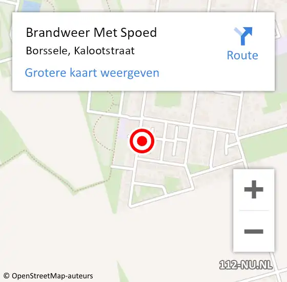Locatie op kaart van de 112 melding: Brandweer Met Spoed Naar Borssele, Kalootstraat op 28 februari 2024 11:50