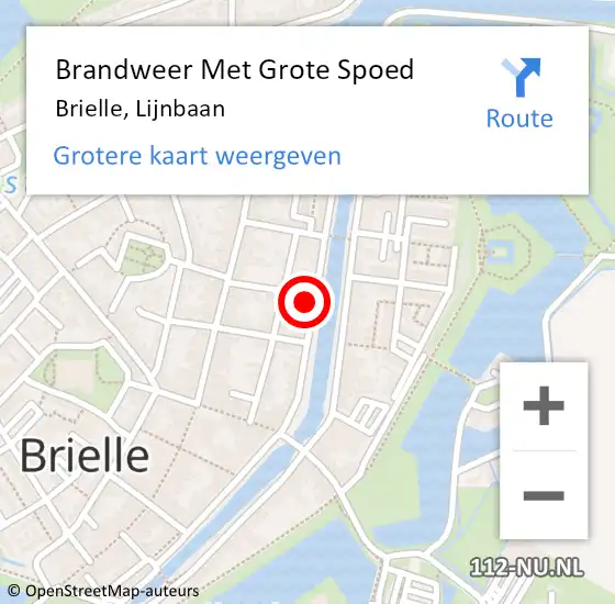 Locatie op kaart van de 112 melding: Brandweer Met Grote Spoed Naar Brielle, Lijnbaan op 28 februari 2024 12:00