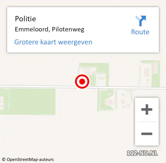 Locatie op kaart van de 112 melding: Politie Emmeloord, Pilotenweg op 28 februari 2024 12:07