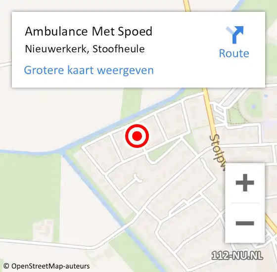 Locatie op kaart van de 112 melding: Ambulance Met Spoed Naar Nieuwerkerk, Stoofheule op 27 september 2014 12:33