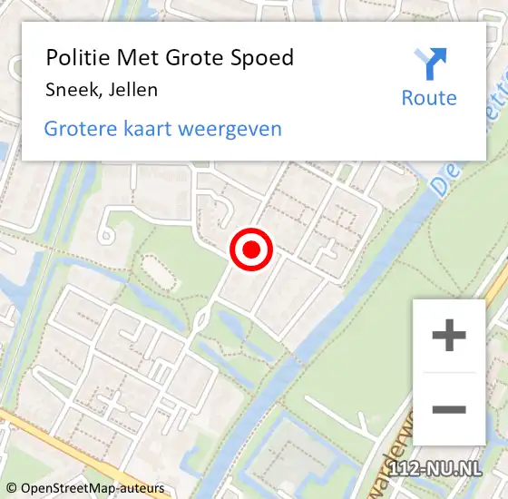 Locatie op kaart van de 112 melding: Politie Met Grote Spoed Naar Sneek, Jellen op 28 februari 2024 13:51