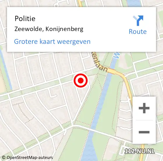 Locatie op kaart van de 112 melding: Politie Zeewolde, Konijnenberg op 28 februari 2024 14:06