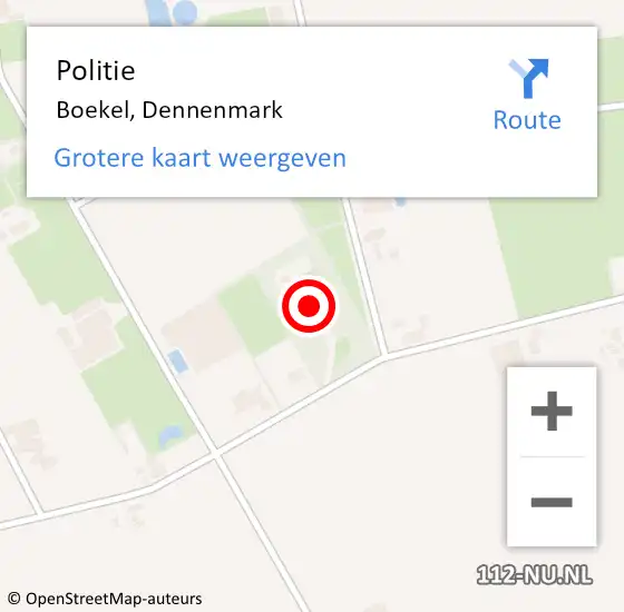 Locatie op kaart van de 112 melding: Politie Boekel, Dennenmark op 28 februari 2024 14:23