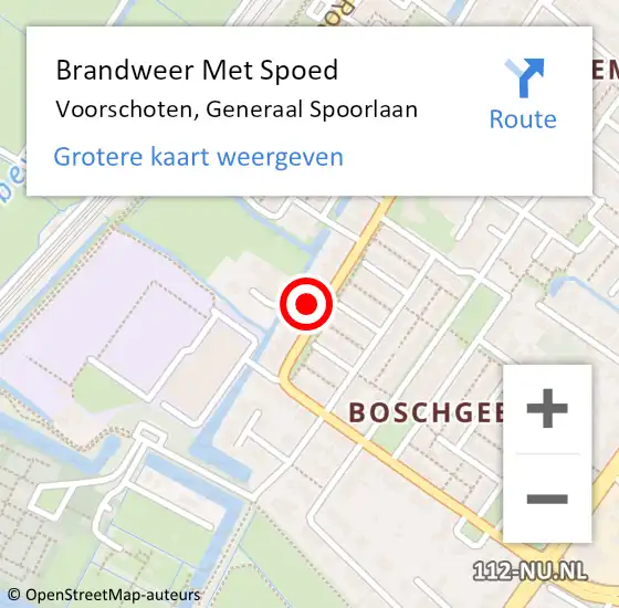 Locatie op kaart van de 112 melding: Brandweer Met Spoed Naar Voorschoten, Generaal Spoorlaan op 28 februari 2024 14:44