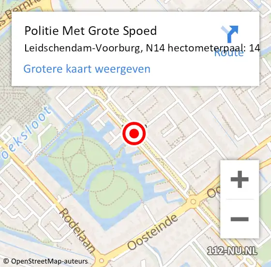 Locatie op kaart van de 112 melding: Politie Met Grote Spoed Naar Leidschendam-Voorburg, N14 hectometerpaal: 14 op 28 februari 2024 14:55