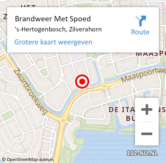 Locatie op kaart van de 112 melding: Brandweer Met Spoed Naar 's-Hertogenbosch, Zilverahorn op 28 februari 2024 16:24