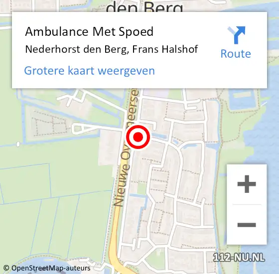 Locatie op kaart van de 112 melding: Ambulance Met Spoed Naar Nederhorst den Berg, Jan Josephsz V Goyenstr op 27 september 2014 13:04