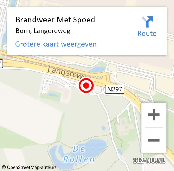 Locatie op kaart van de 112 melding: Brandweer Met Spoed Naar Born, Langereweg op 28 februari 2024 17:41