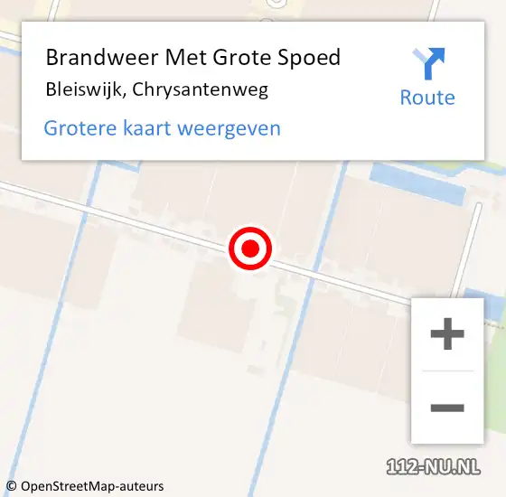 Locatie op kaart van de 112 melding: Brandweer Met Grote Spoed Naar Bleiswijk, Chrysantenweg op 28 februari 2024 18:00