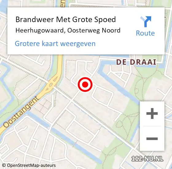 Locatie op kaart van de 112 melding: Brandweer Met Grote Spoed Naar Heerhugowaard, Oosterweg Noord op 28 februari 2024 19:06