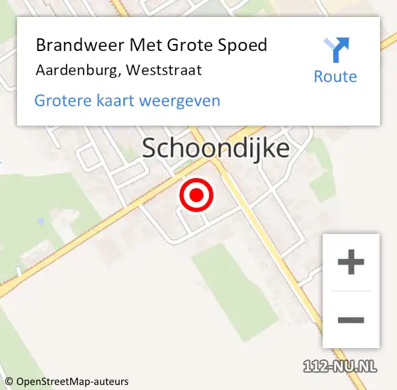 Locatie op kaart van de 112 melding: Brandweer Met Grote Spoed Naar Aardenburg, Weststraat op 28 februari 2024 19:35