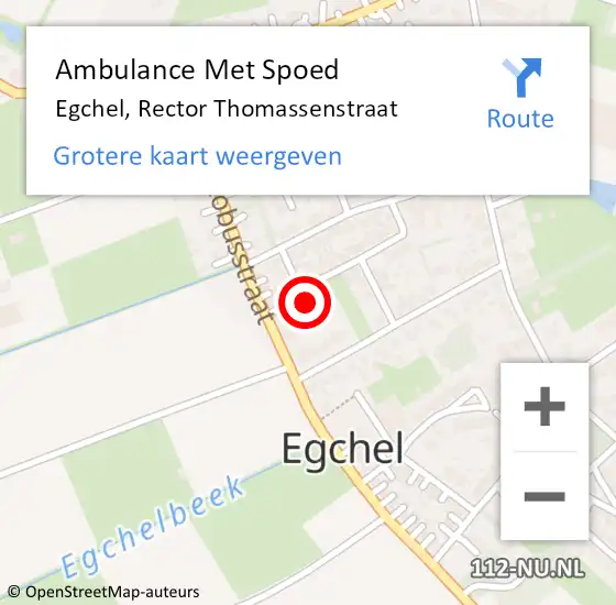 Locatie op kaart van de 112 melding: Ambulance Met Spoed Naar Egchel, Rector Thomassenstraat op 27 september 2014 13:23