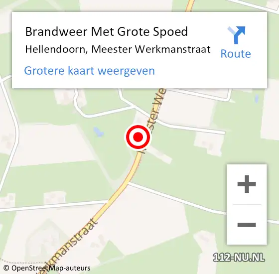 Locatie op kaart van de 112 melding: Brandweer Met Grote Spoed Naar Hellendoorn, Meester Werkmanstraat op 28 februari 2024 23:35